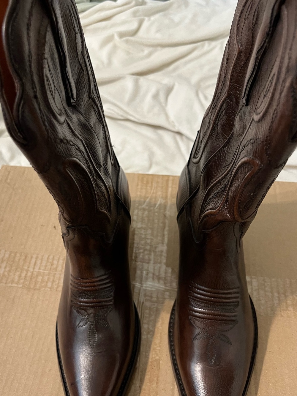 Dan Post 11” Mataya Style DP4323 Brown Leather Western Heeled Cowboy Boots - Picture 5 of 13